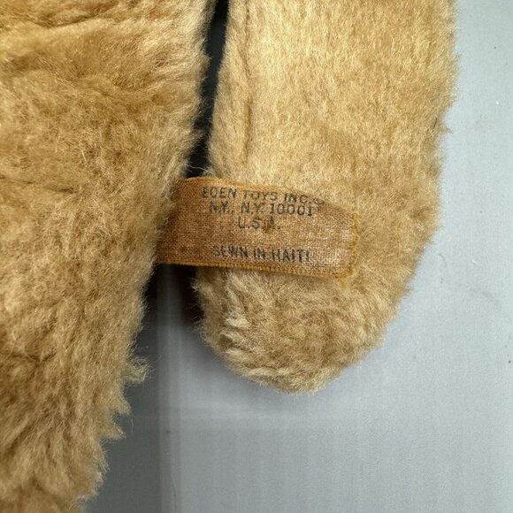 Eden Toys Vintage 1975 Paddington Bear Plush Stuffed Animal Tan Brown Haiti 13" - Picture 7 of 9